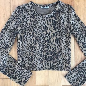 New Zara crop leopard top size small